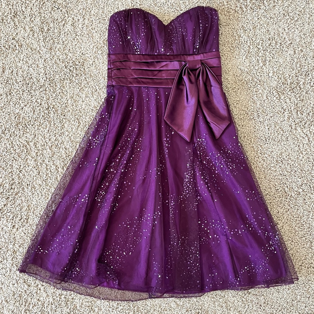 Purple Sequin Party Grad Prom Dress